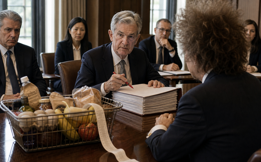 Editorial illustration for Fed Places Inflation on a 90-Day Performance Improvement Plan