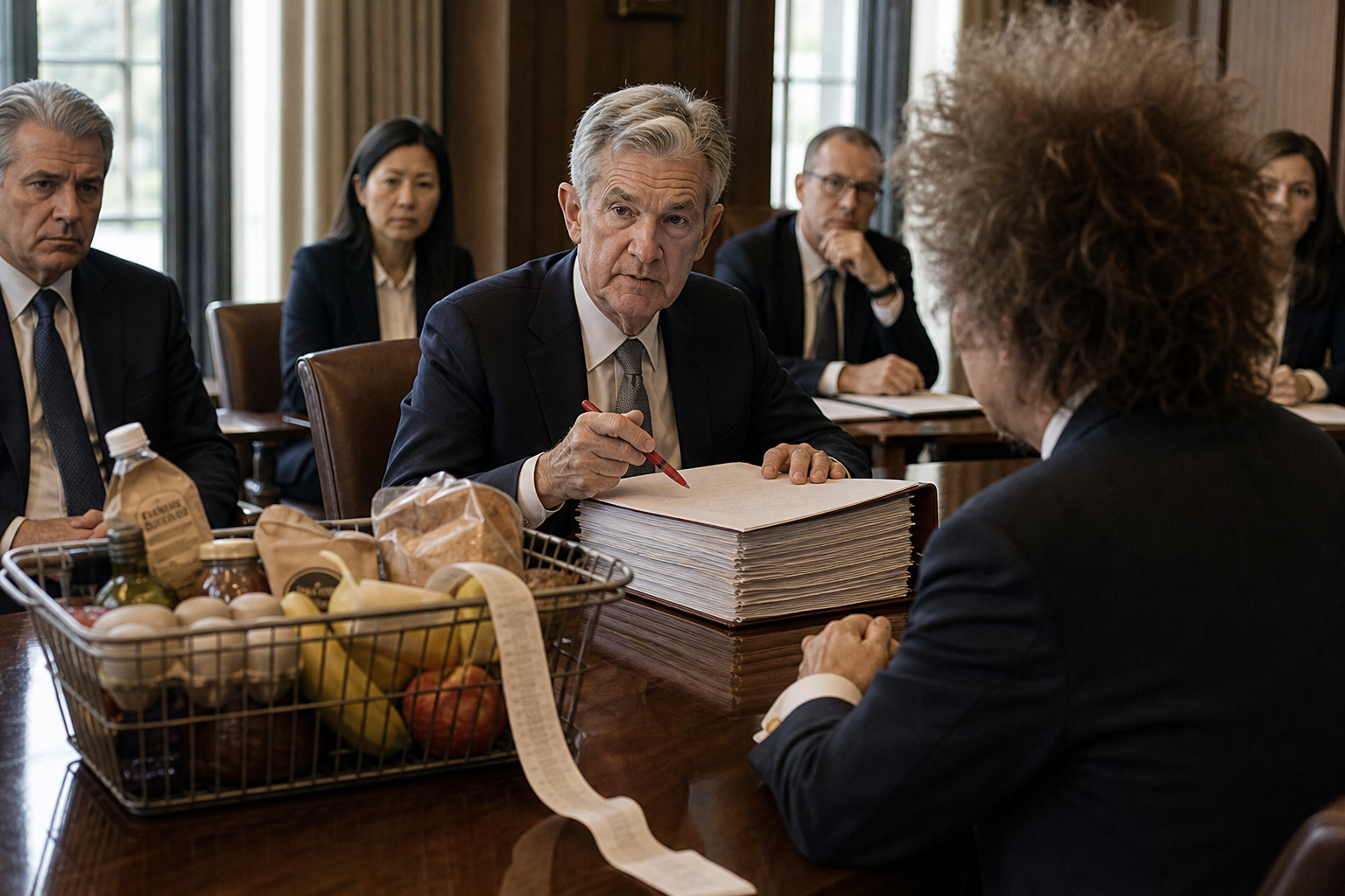 Editorial illustration for Fed Places Inflation on a 90-Day Performance Improvement Plan