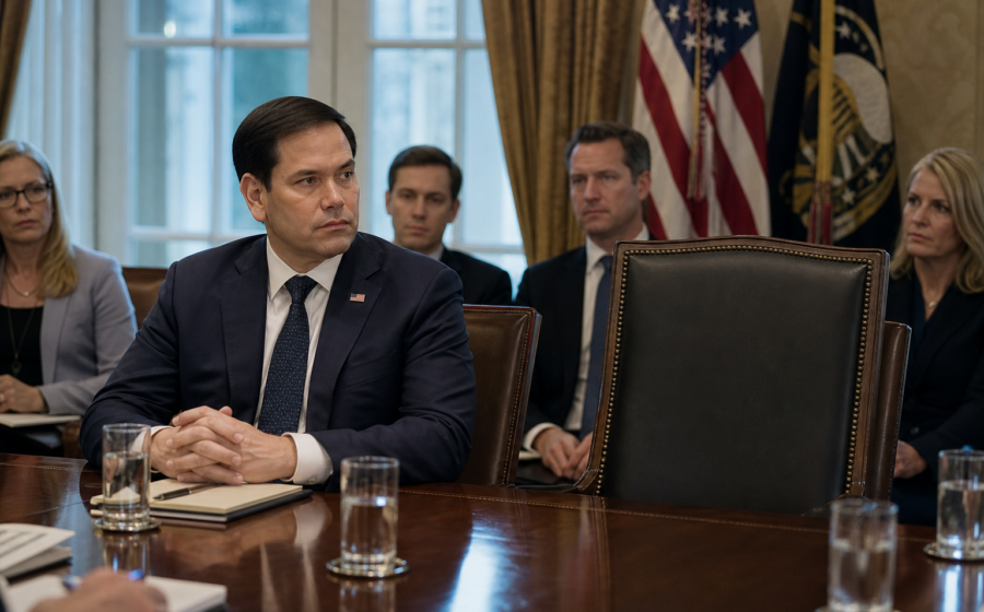 Editorial illustration for Marco Rubio’s Personal Capacity Seeks Recognition From the State Department