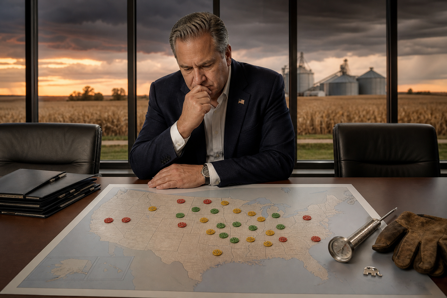 Editorial illustration for GOP Learns Rural Loyalty Has a Sell-By Date
