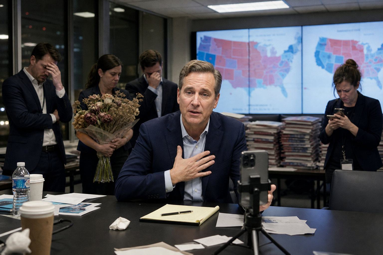 Editorial illustration for Senate Campaigns Start Apologizing to Voters Who Already Voted